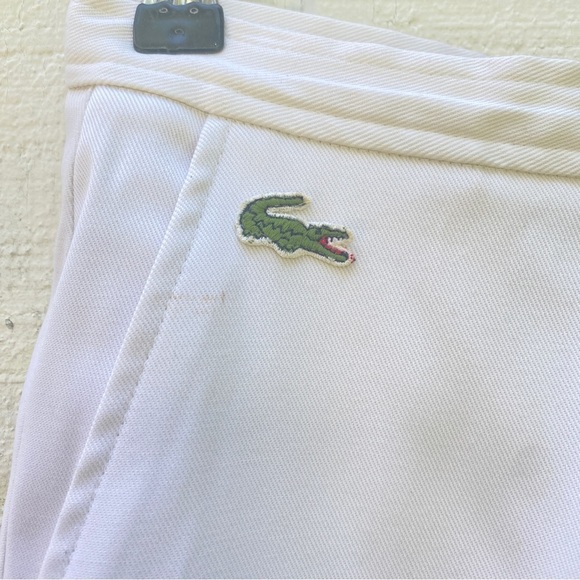 Lacoste Vintage Haymater Wide Leg White Trouser Pants Croc Emblem Late 70’s - Picture 2 of 10